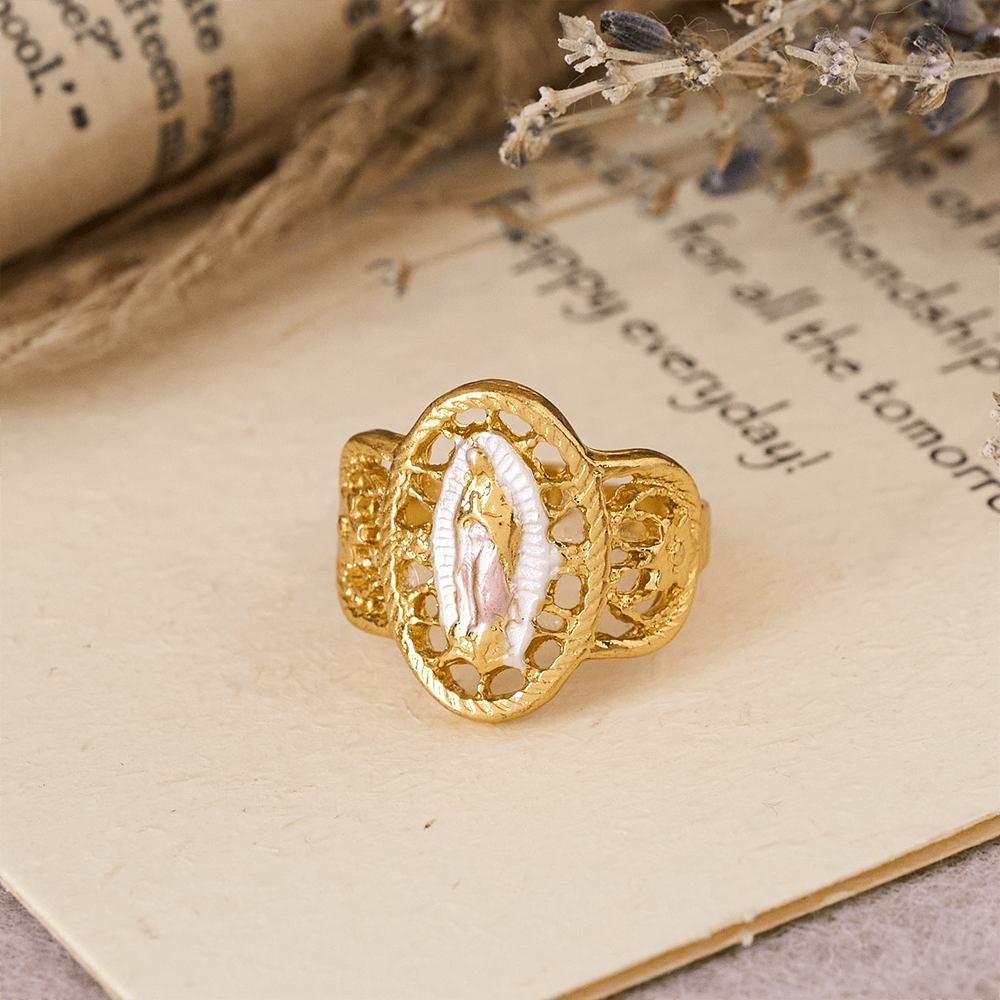 Ornate Openwork Our Lady Ring