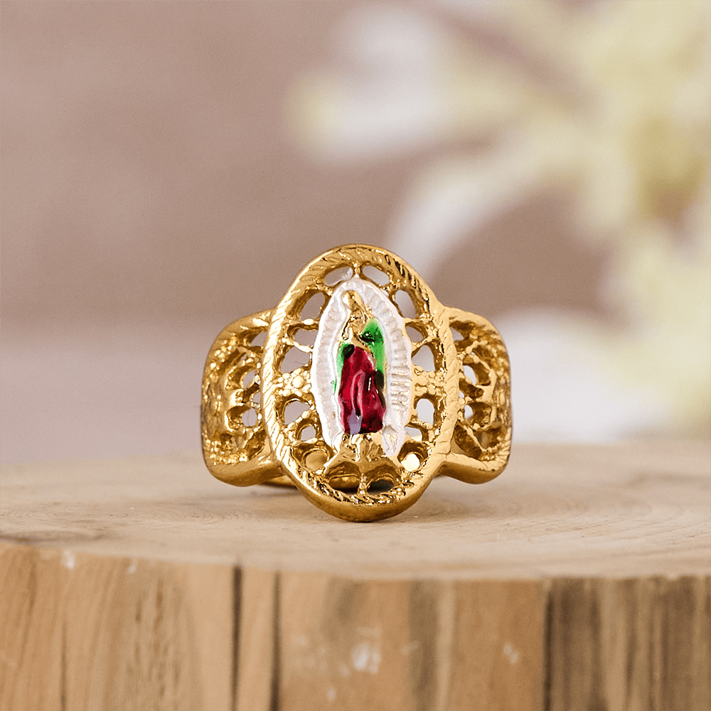 Ornate Openwork Our Lady Ring