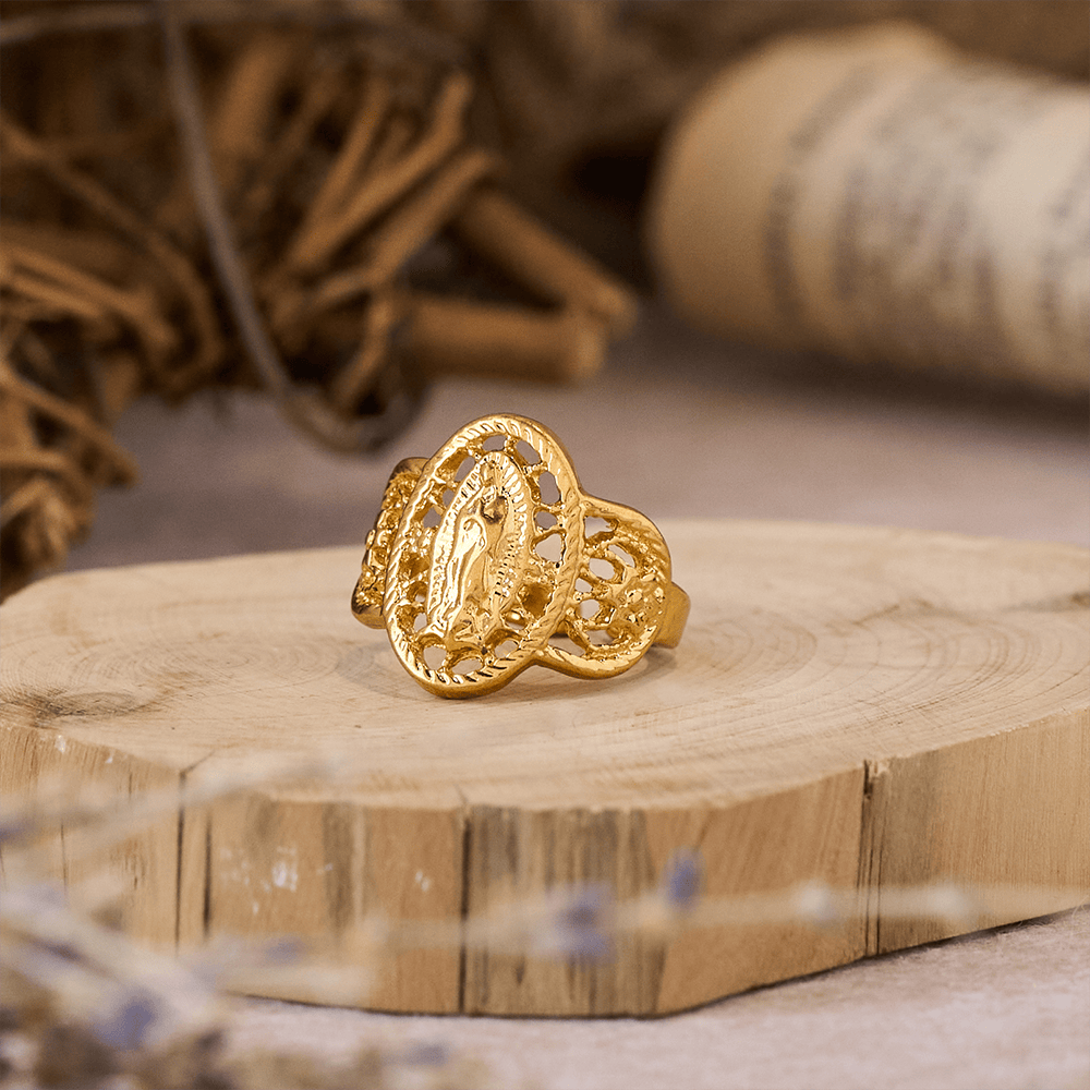 Ornate Openwork Our Lady Ring