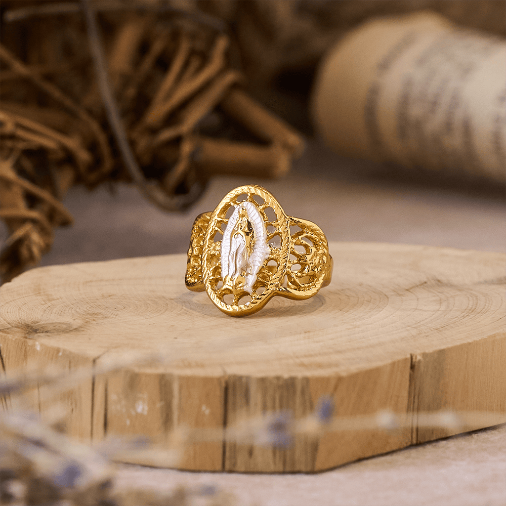 Ornate Openwork Our Lady Ring