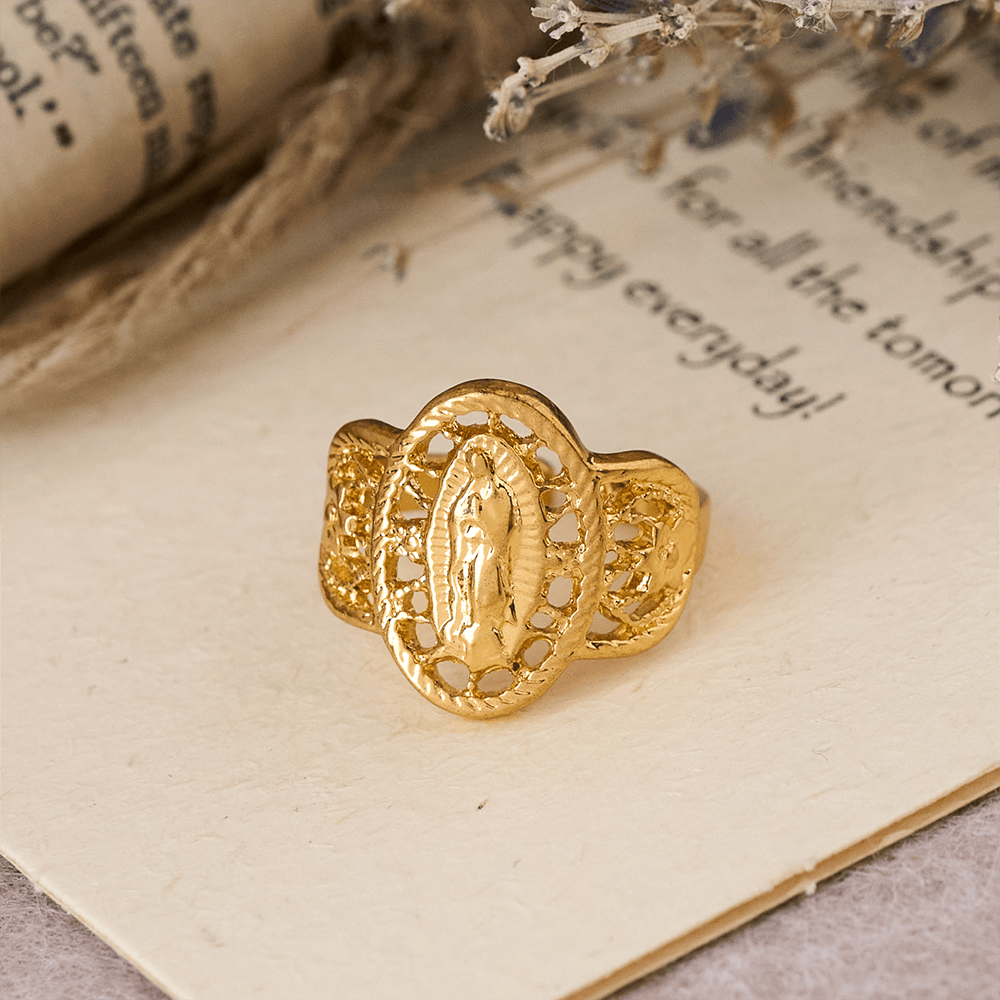 Ornate Openwork Our Lady Ring