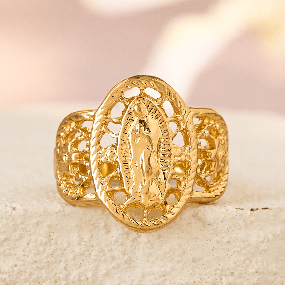 Ornate Openwork Our Lady Ring