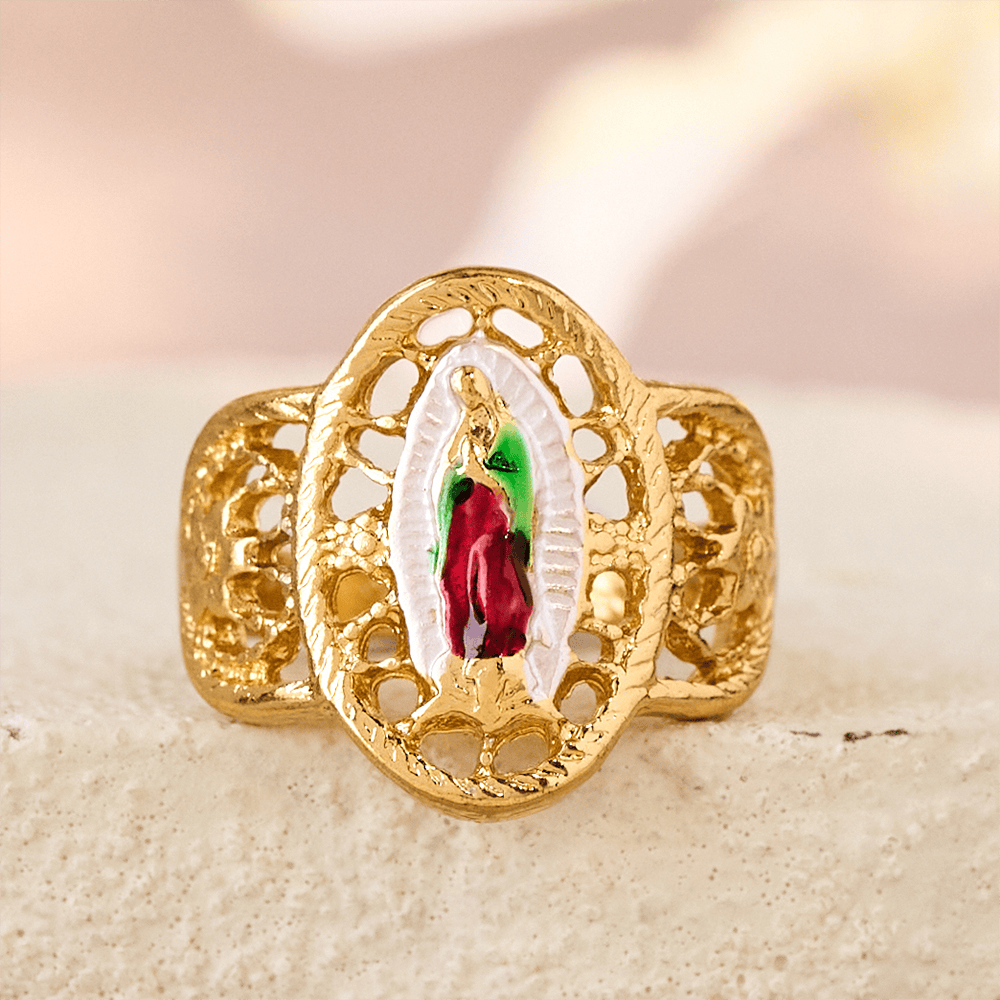 Ornate Openwork Our Lady Ring