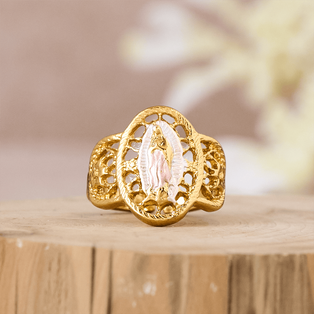 Ornate Openwork Our Lady Ring
