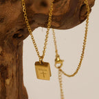 Bible Pendant Necklace with Cross Motif