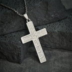 Modern Tri-Color Lord's Prayer Cross Necklace