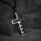 Modern Tri-Color Lord's Prayer Cross Necklace