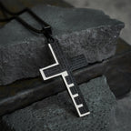 Modern Tri-Color Lord's Prayer Cross Necklace