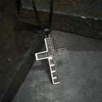 Modern Tri-Color Lord's Prayer Cross Necklace