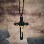 Classic Retro Style Crucifix St. Benedict Medal Protection Pendant