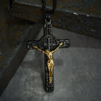 Classic Retro Style Crucifix St. Benedict Medal Protection Pendant