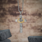 Modern Style Jesus Crown Of Thorns Cross Sacred Protection Pendant