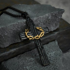 Modern Style Jesus Crown Of Thorns Cross Sacred Protection Pendant