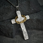 Modern Style Jesus Crown Of Thorns Cross Sacred Protection Pendant