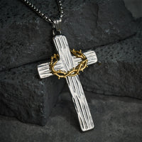 Modern Style Jesus Crown Of Thorns Cross Sacred Protection Pendant