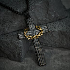 Modern Style Jesus Crown Of Thorns Cross Sacred Protection Pendant