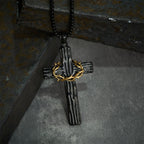 Modern Style Jesus Crown Of Thorns Cross Sacred Protection Pendant