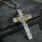 Modern Style Jesus Crown Of Thorns Cross Sacred Protection Pendant