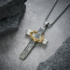 Modern Style Jesus Crown Of Thorns Cross Sacred Protection Pendant