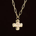 Minimalist Cross Paperclip Link Chain Necklace