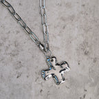 Minimalist Cross Paperclip Link Chain Necklace