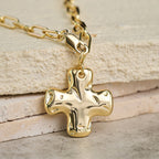 Minimalist Cross Paperclip Link Chain Necklace