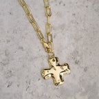 Minimalist Cross Paperclip Link Chain Necklace