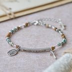 Natural African Turquoise Psalm 46:5 Bracelet