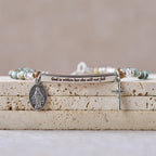 Natural African Turquoise Psalm 46:5 Bracelet