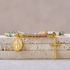 Natural African Turquoise Psalm 46:5 Bracelet