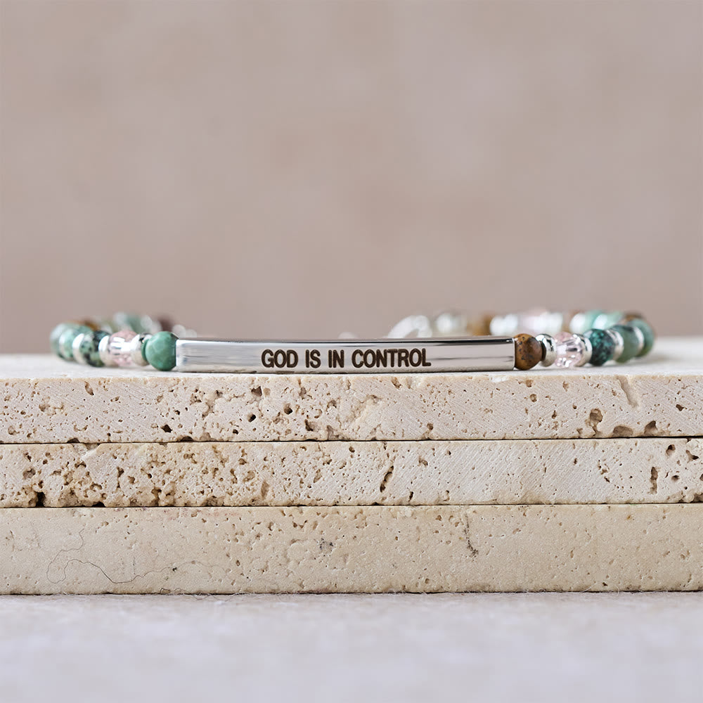 Natural African Turquoise Psalm 46:5 Bracelet