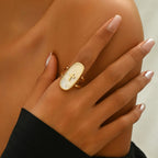 Cross Accent Glaze Double-Band Ring