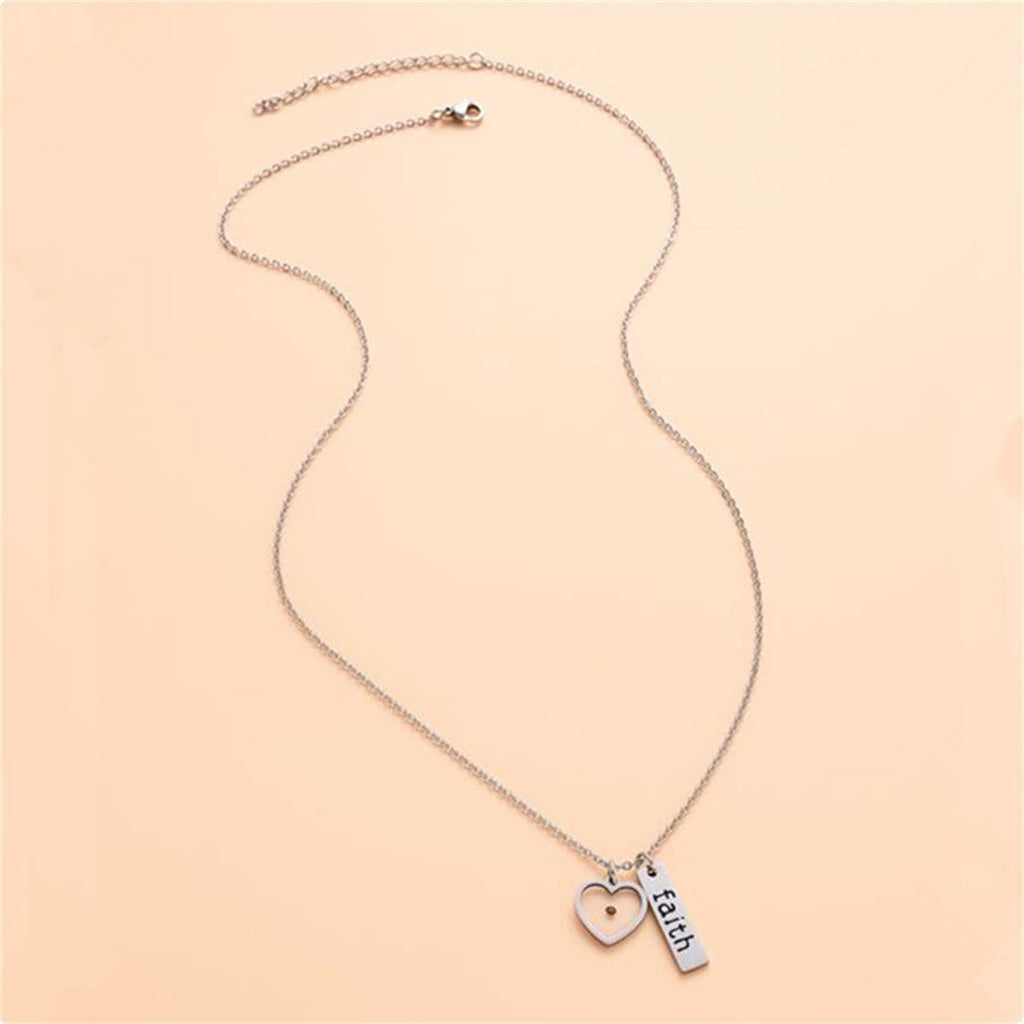 Heart & Tear Drop Mustard Seed Faith Necklace