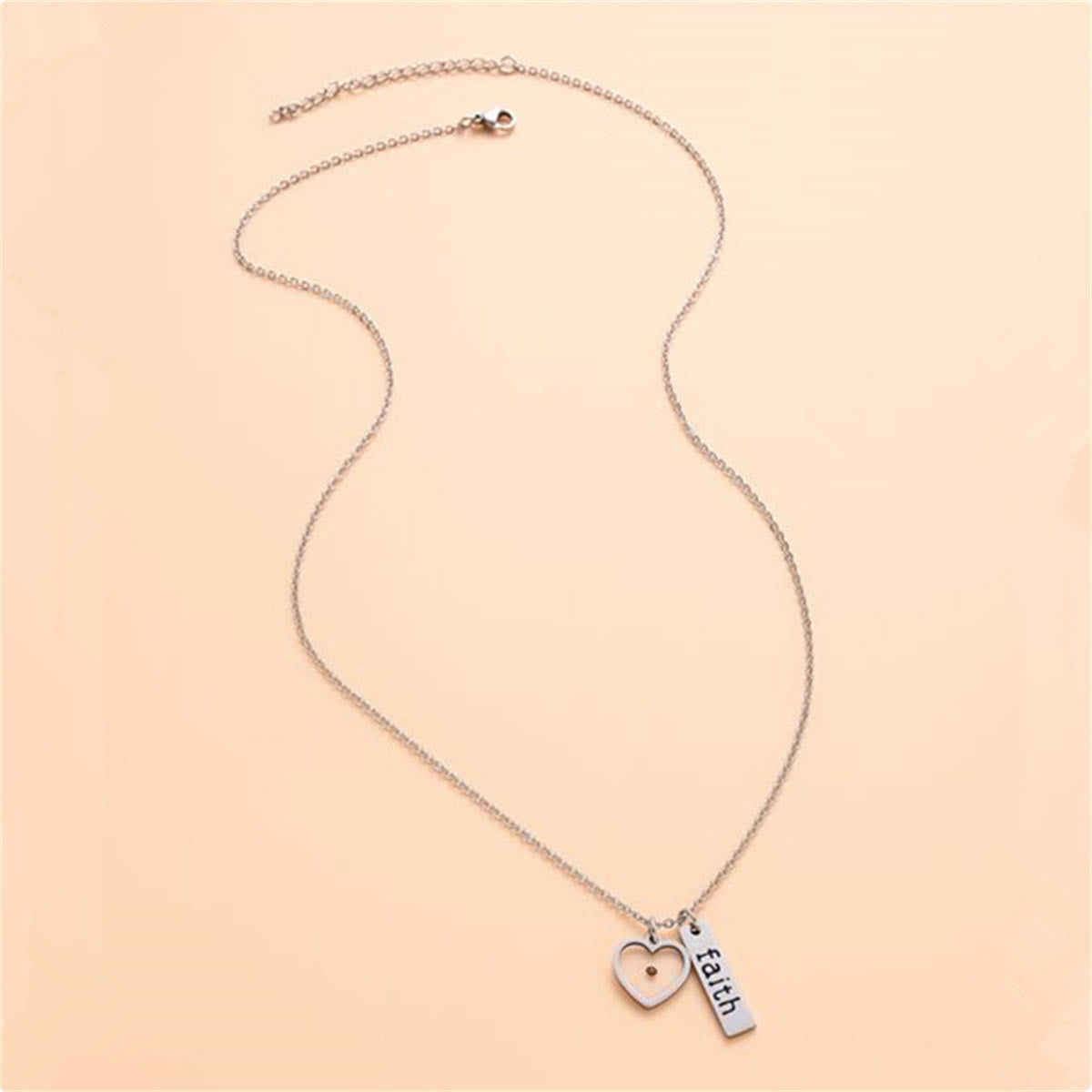 Heart & Tear Drop Mustard Seed Faith Necklace