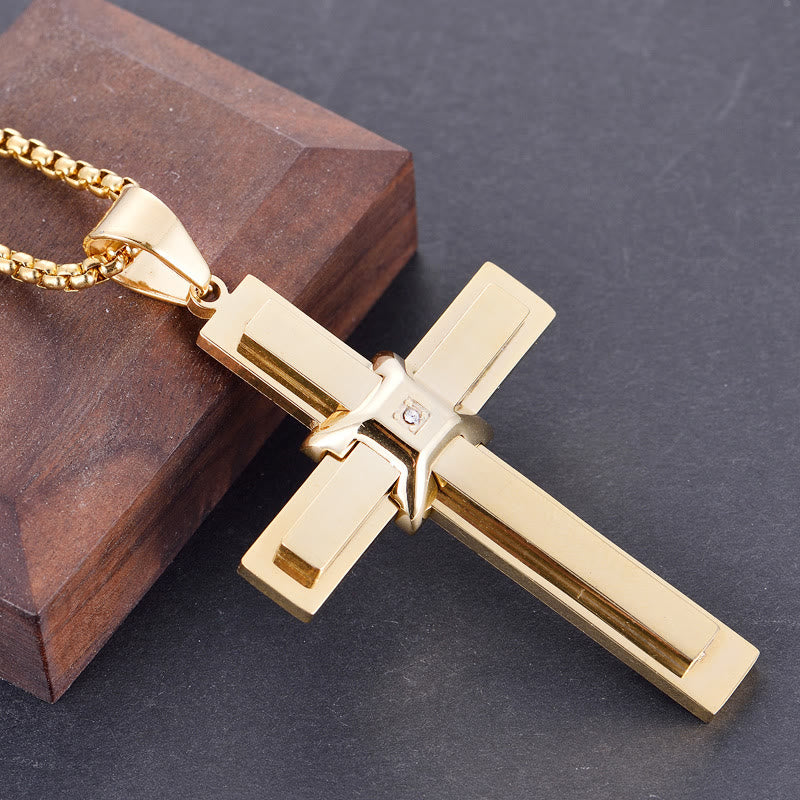 Layered Cross Pendant Necklace