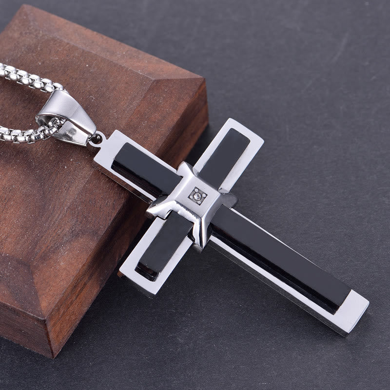 Layered Cross Pendant Necklace