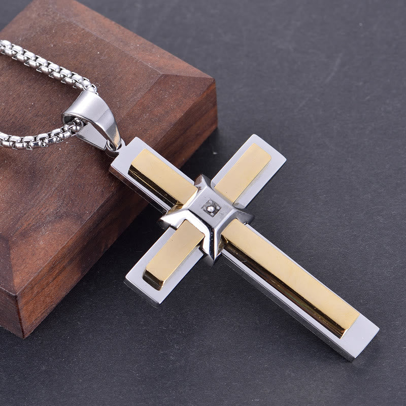 Layered Cross Pendant Necklace