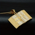 Bible-Shaped Cross Pendant Necklace