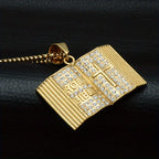 Bible-Shaped Cross Pendant Necklace