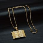 Bible-Shaped Cross Pendant Necklace