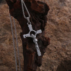 Polished Metal Crucifix Necklace