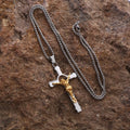 Polished Metal Crucifix Necklace