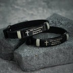 Luminous Silicon Cross Bracelet with Matthew 19:26