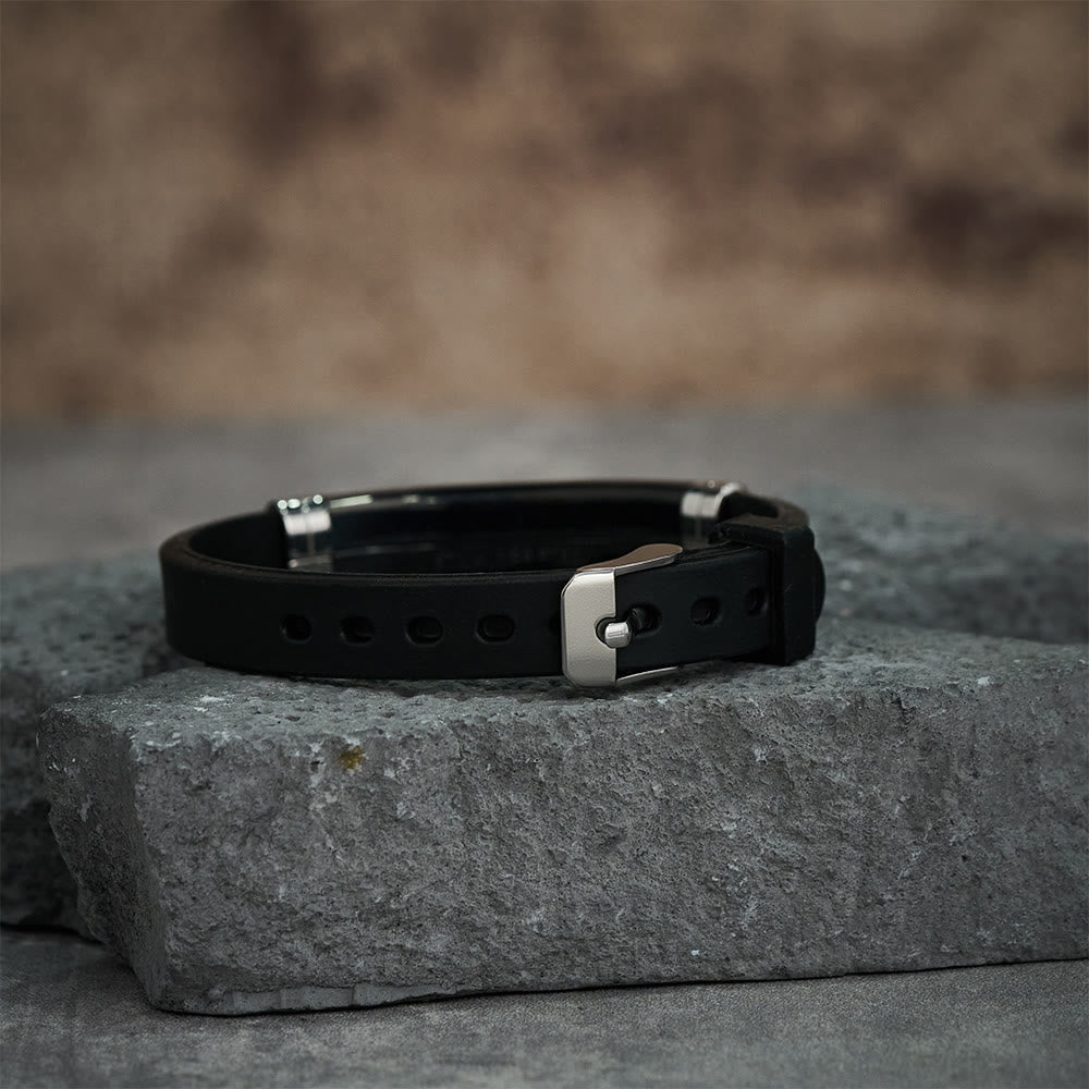 Luminous Silicon Cross Bracelet with Matthew 19:26
