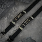 Luminous Silicon Cross Bracelet with Matthew 19:26