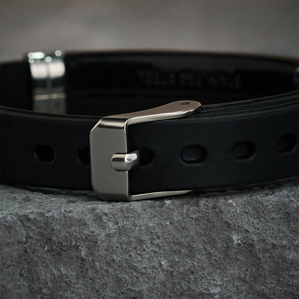 Luminous Silicon Cross Bracelet with Matthew 19:26