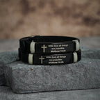 Luminous Silicon Cross Bracelet with Matthew 19:26