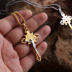 Openwork Crucifix Pendant Necklace
