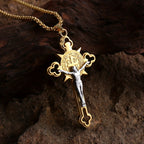 Openwork Crucifix Pendant Necklace