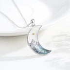 Mustard Seed Crescent Moon & Cross Necklace